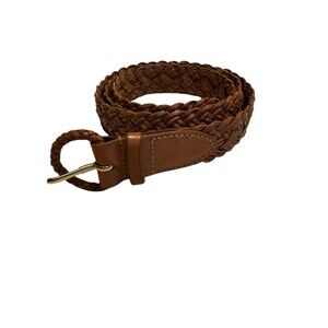 Talbots Leather Braided Belt Size 1X Honey Brown